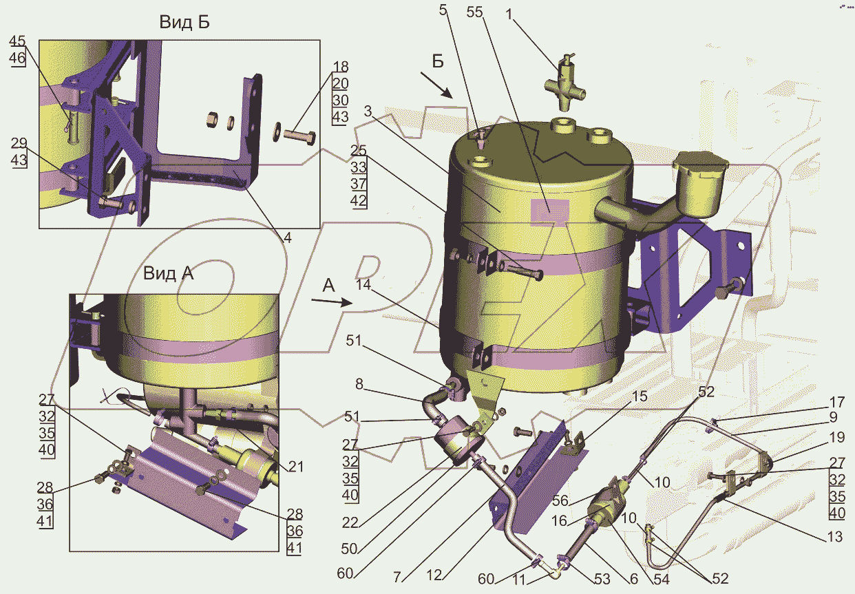 Топливопроводы питания подогревателя 544019-1015004