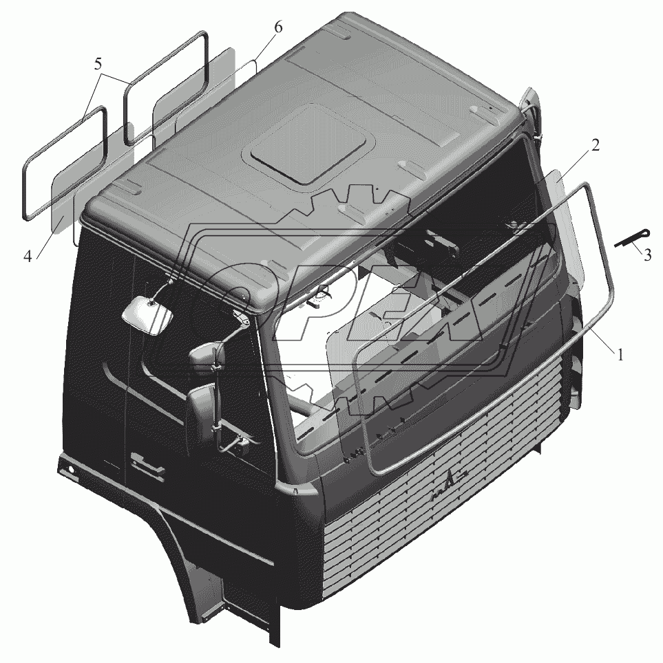 Установка стекла 6430-5200010, стекла задка 6501-5600015