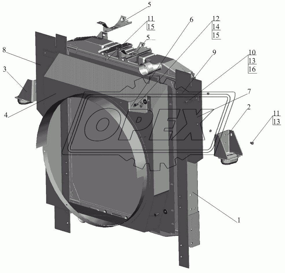 Радиатор с кожухом 555035-1301009