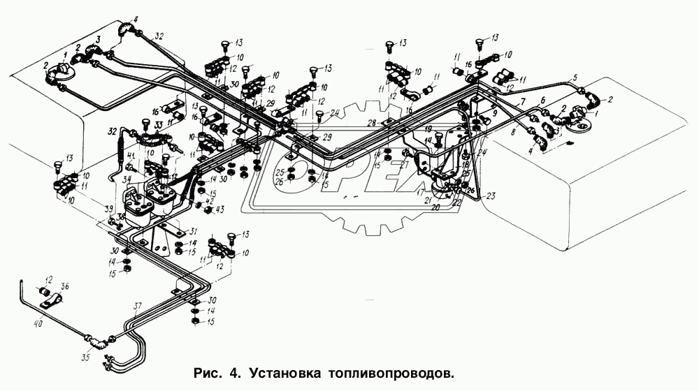 Установка топливопроводов
