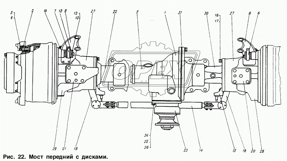 Мост передний с дисками