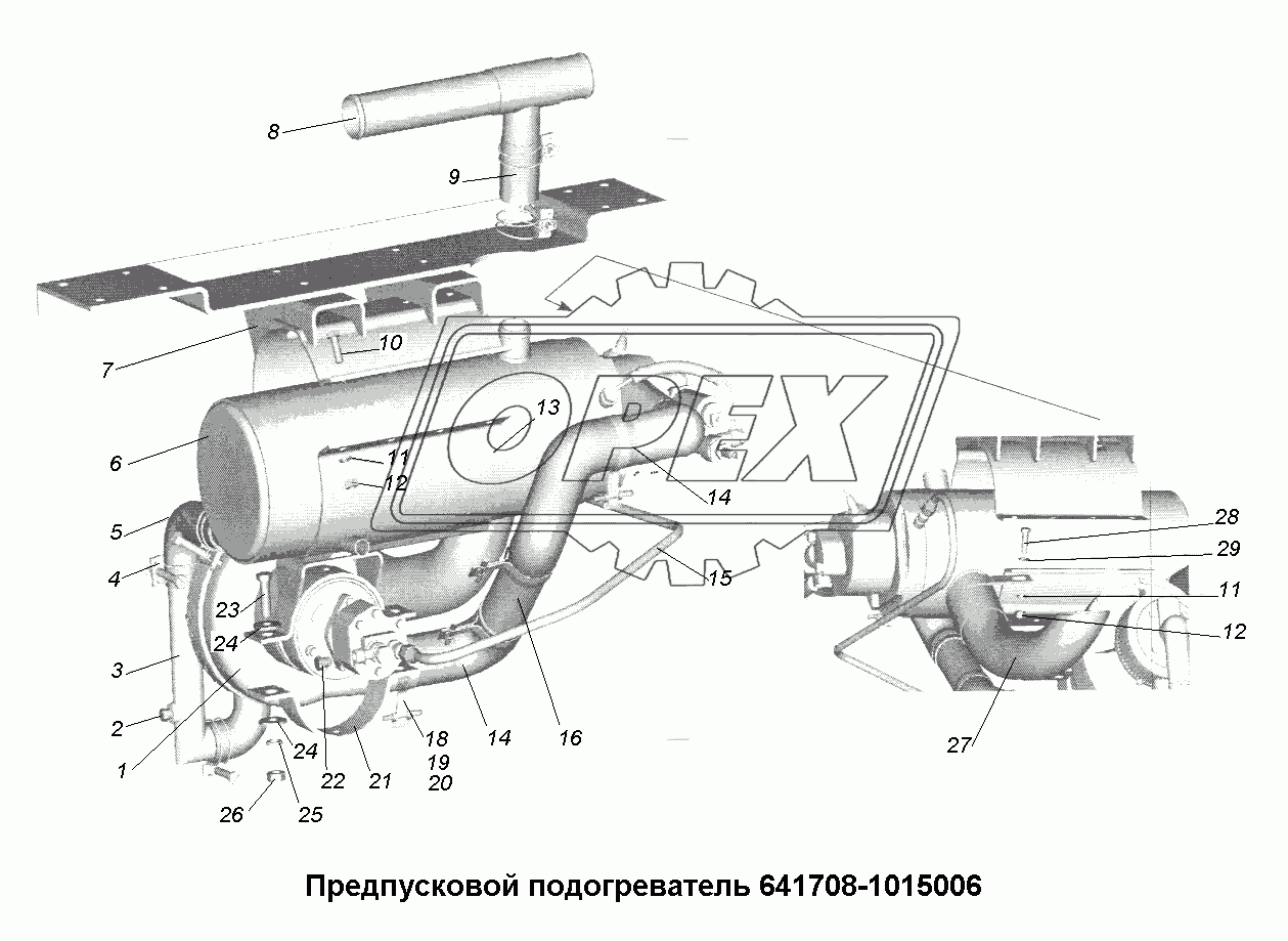 Предпусковой подогреватель 641708-1015006