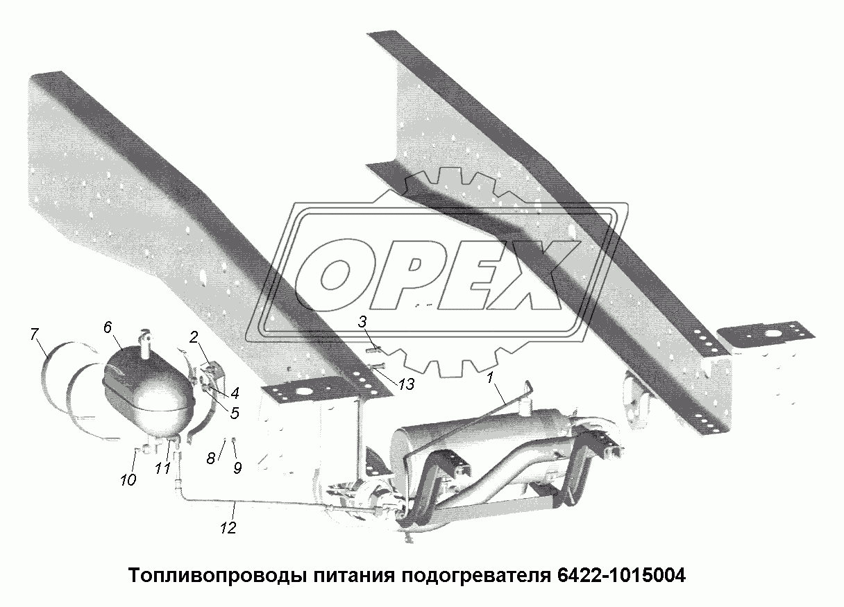 Топливопроводы питания подогревателя 6422-1015004