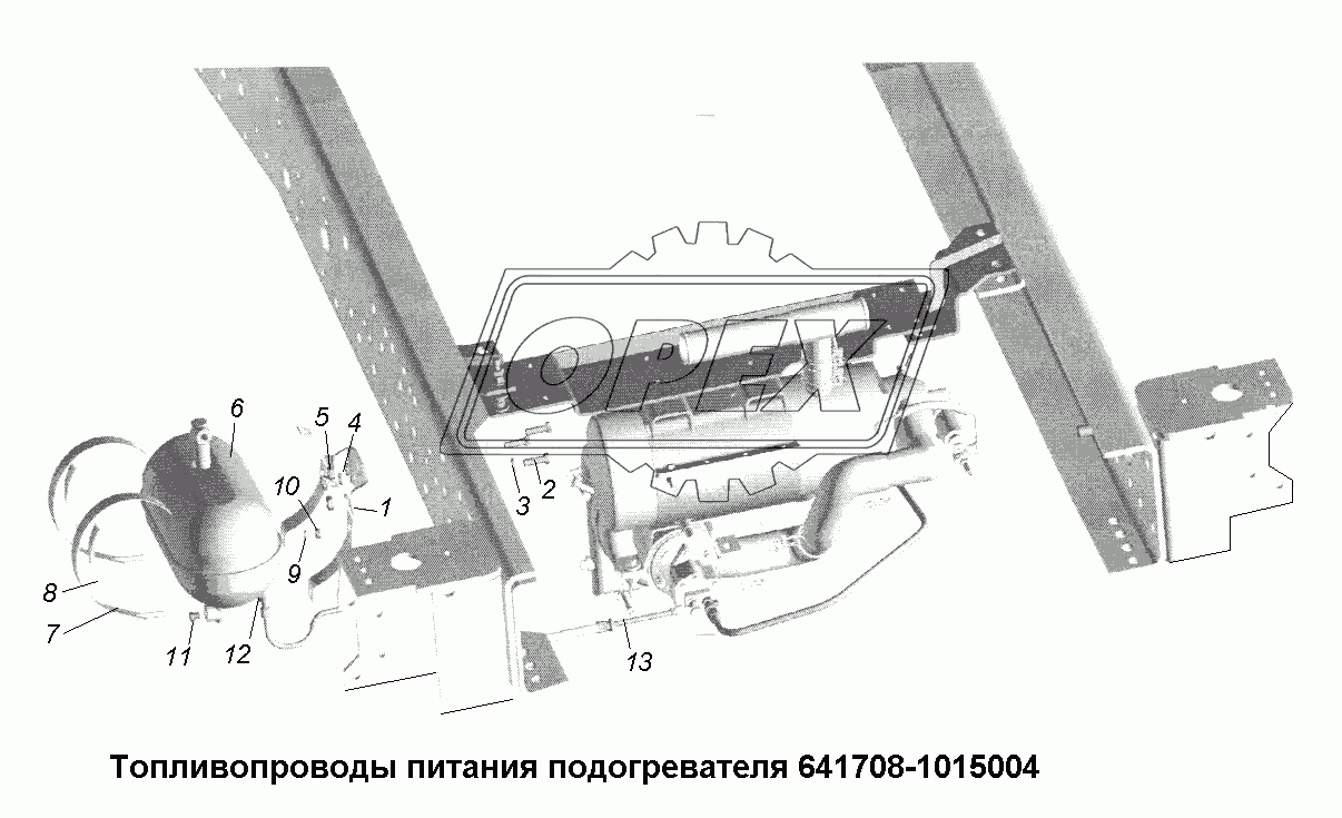 Топливопроводы питания подогревателя 641708-1015004