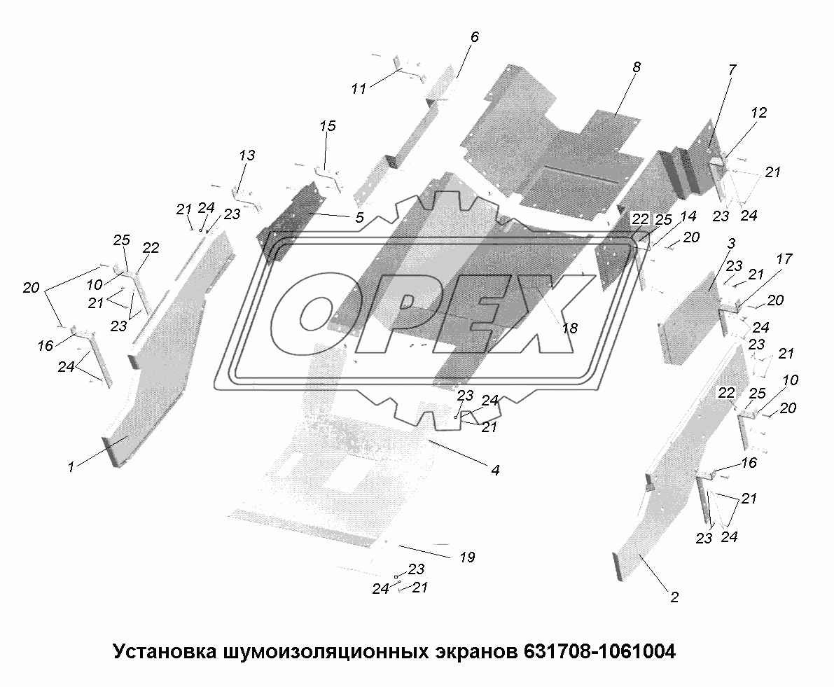 Установка шумоизоляционных экранов 631708-1061004