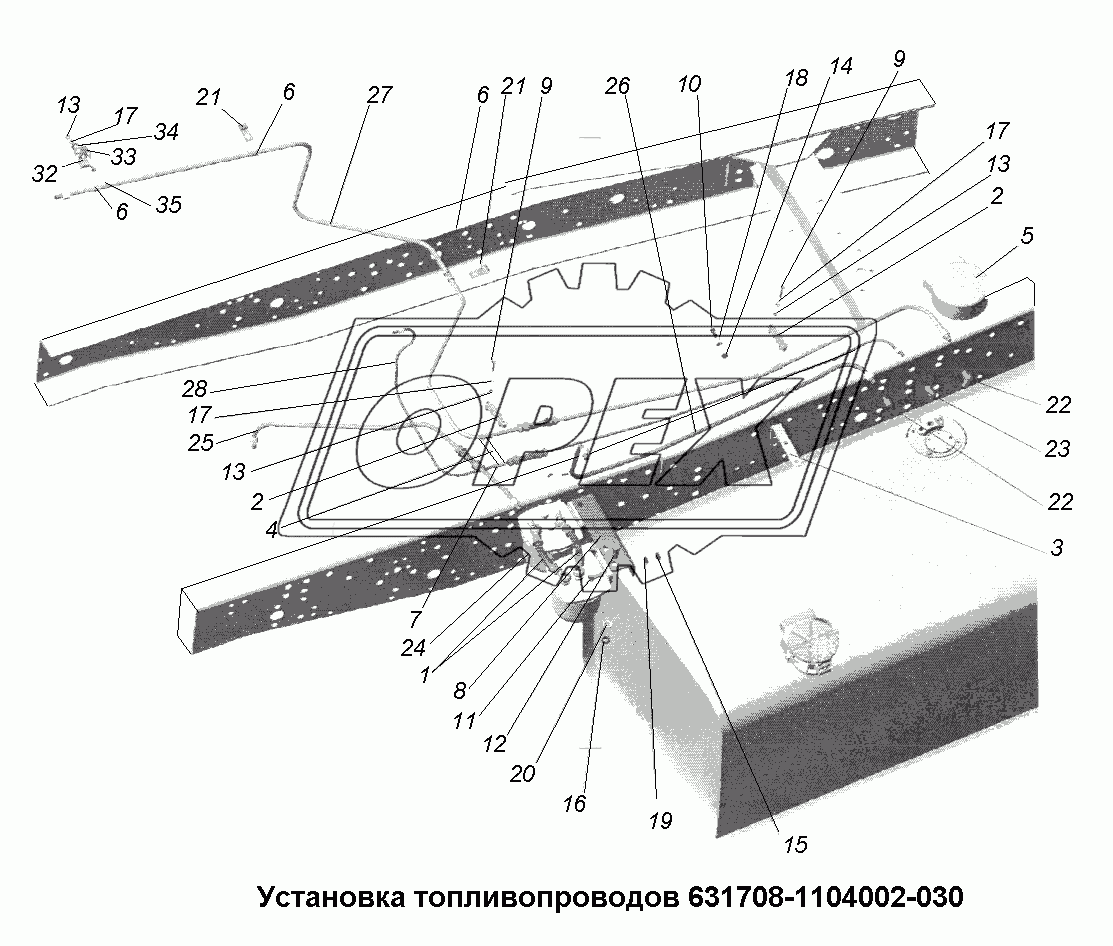 Система питания\Установка топливопроводов 631708-1104002-030