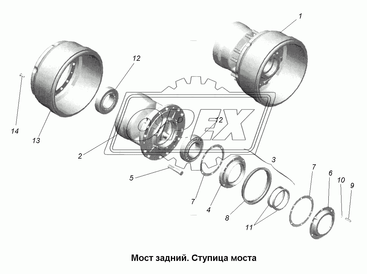 Мост задний\Мост задний. Ступица моста.