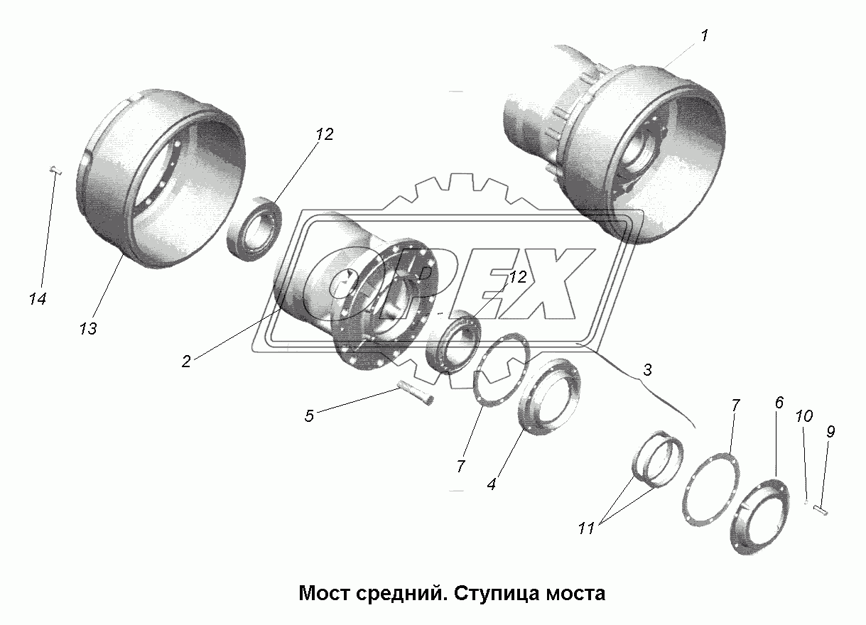 Мост средний\Мост средний. Ступица моста.