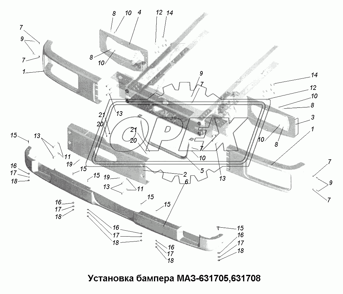 Рама\Установка бампера МАЗ-631705,631708