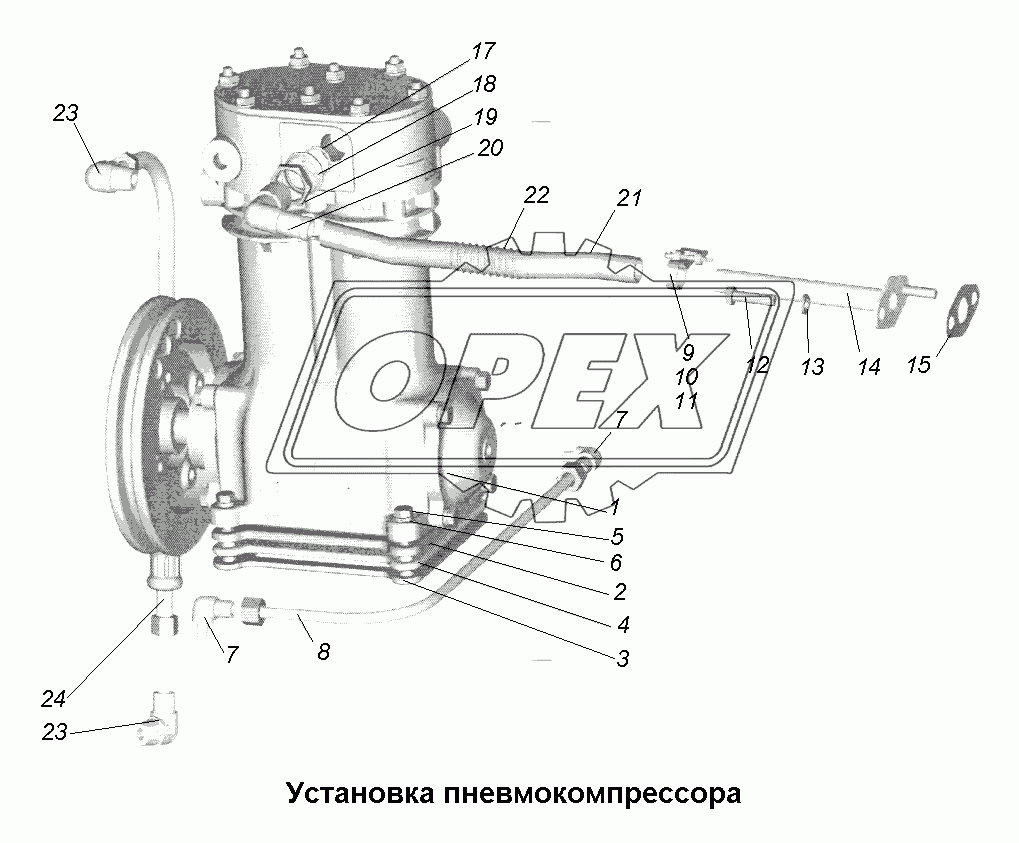 Тормоза\Установка пневмокомпрессора