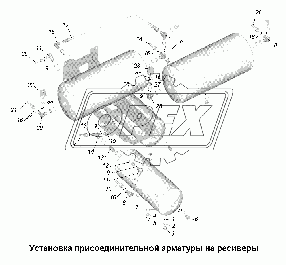 Тормоза\Установка присоединительной арматуры на ресиверы