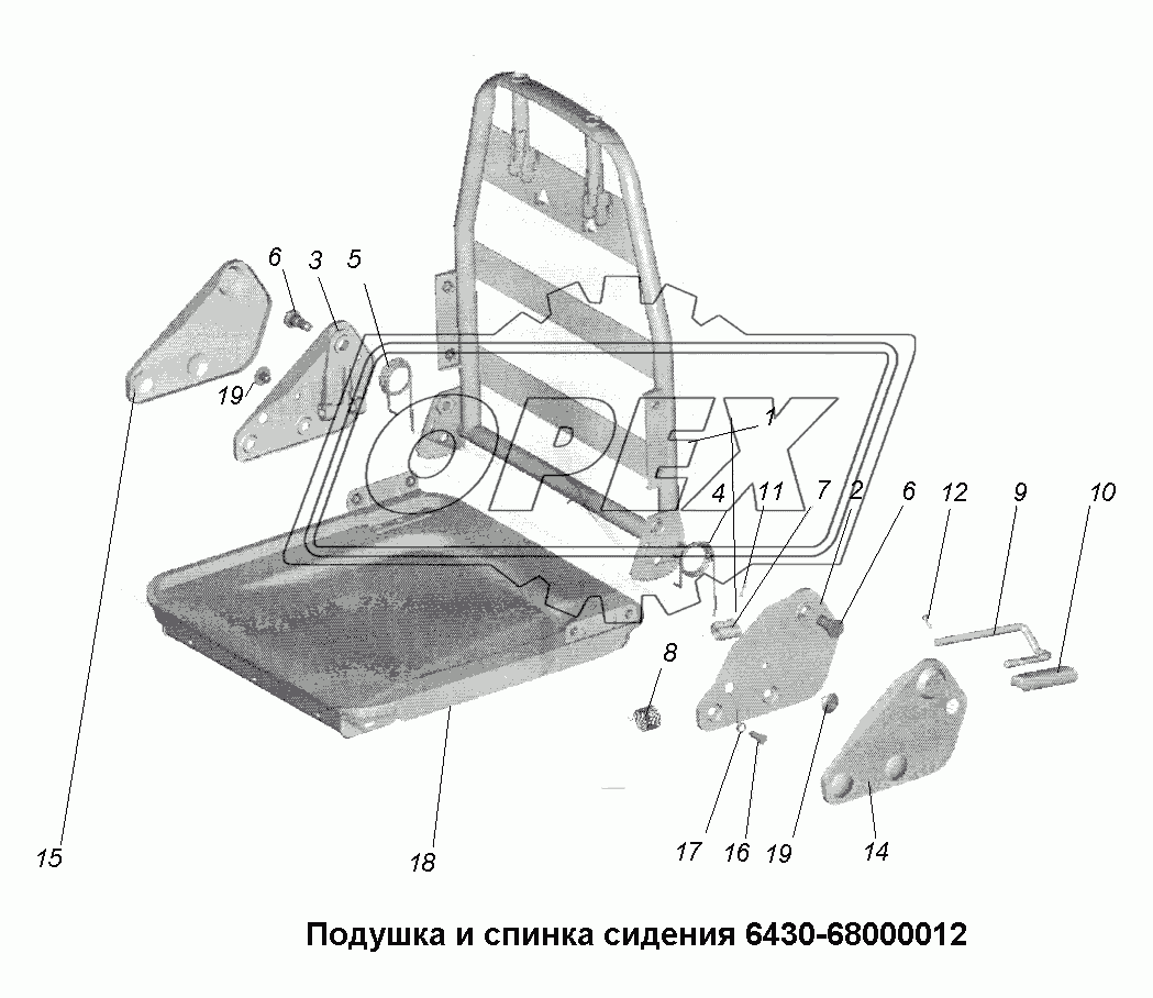 Сиденья\Подушка и спинка сидения 6430-6800012