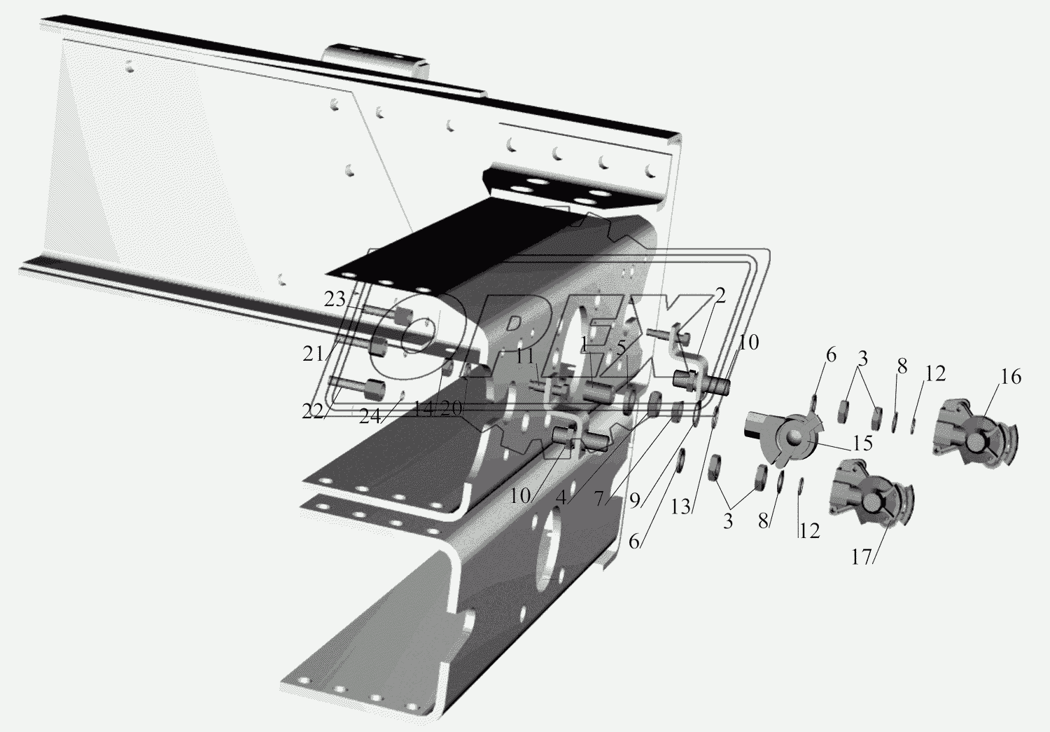 Пневмовывод к прицепу 6317-3521004 и присоединительная арматура