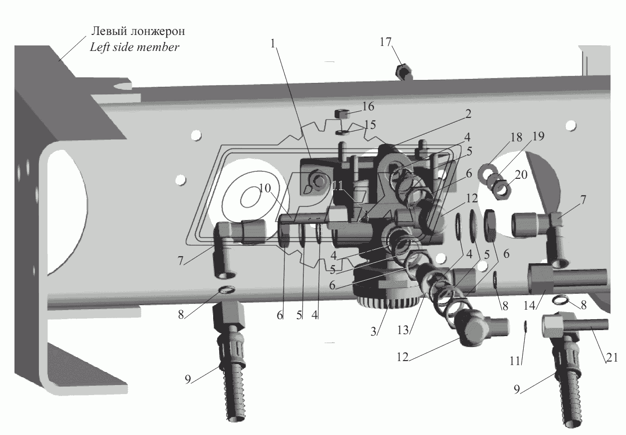 Установка ускорительного клапана 543240-3518005