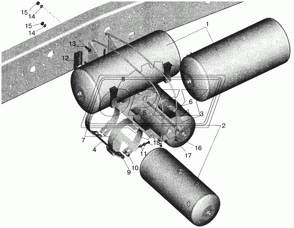 Установка ресиверов МАЗ-561605, 561603