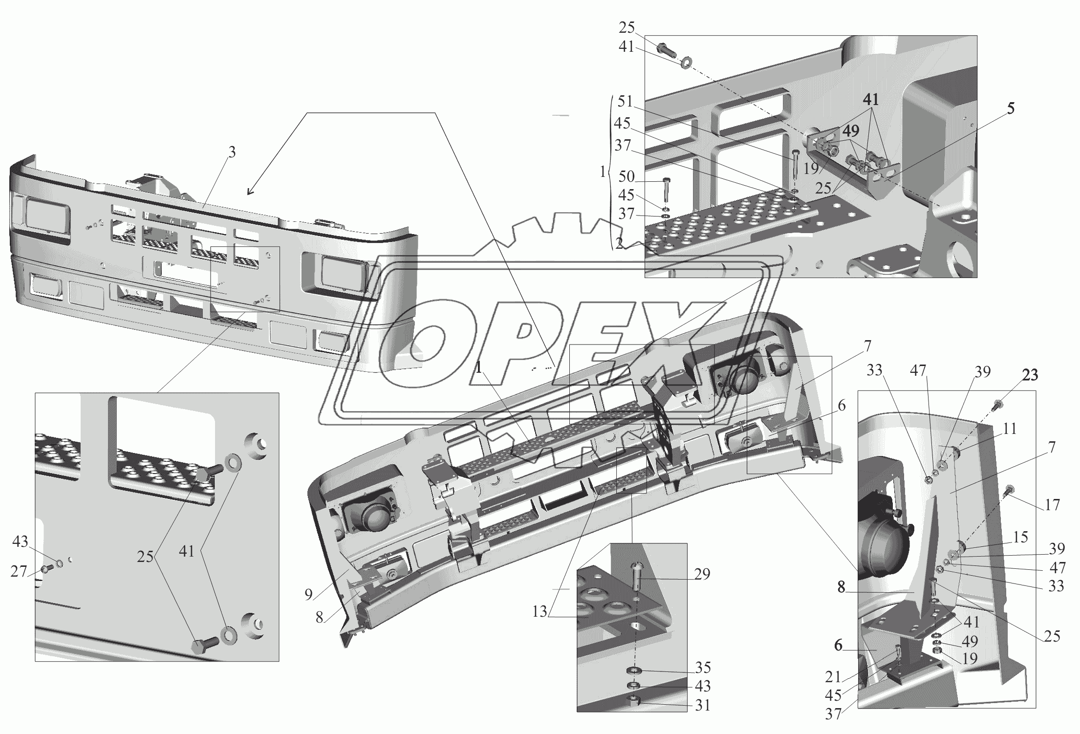 Установка бампера 54421-2803006-011