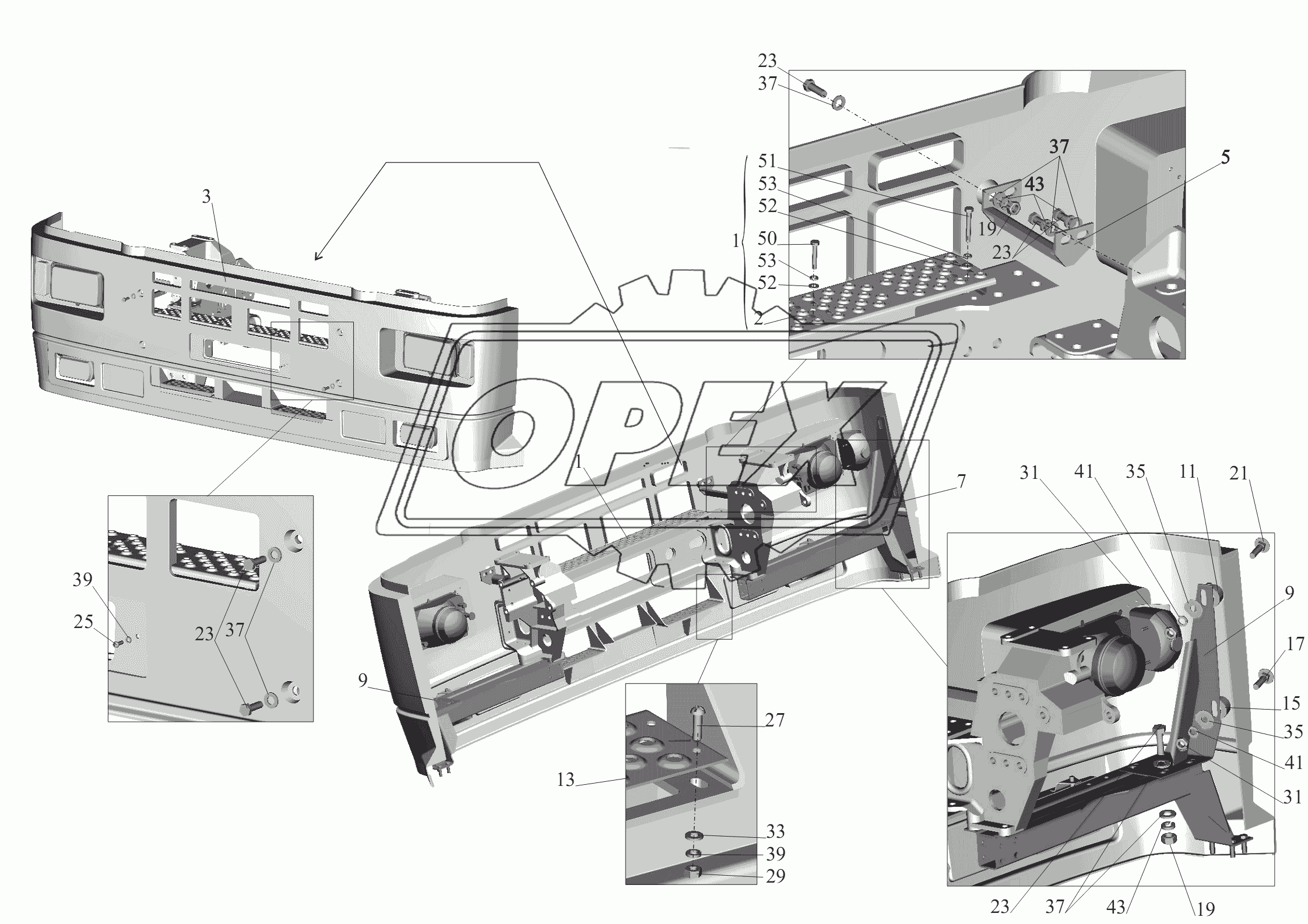 Установка бампера 54421-2803006-012