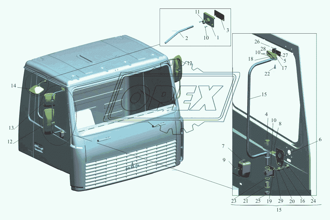 Установка зеркал 6430-8200005