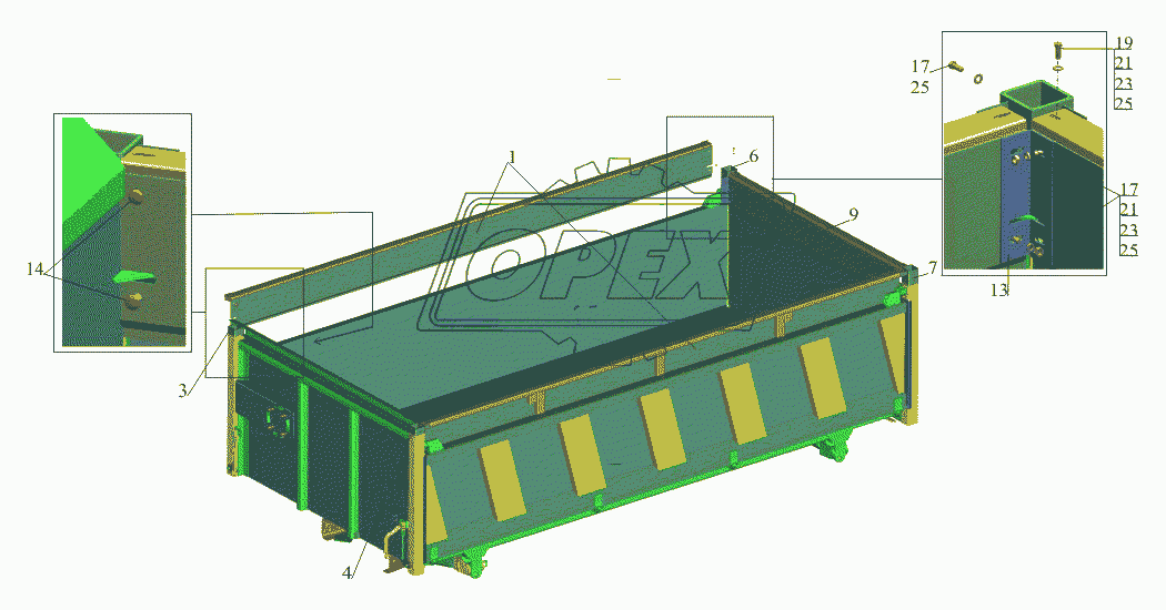 Установка надставных бортов 650108-8500012