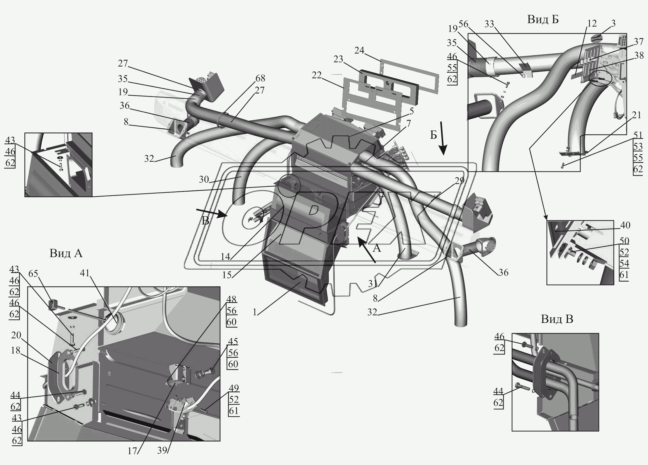 Установка отопителя 650119-8100001