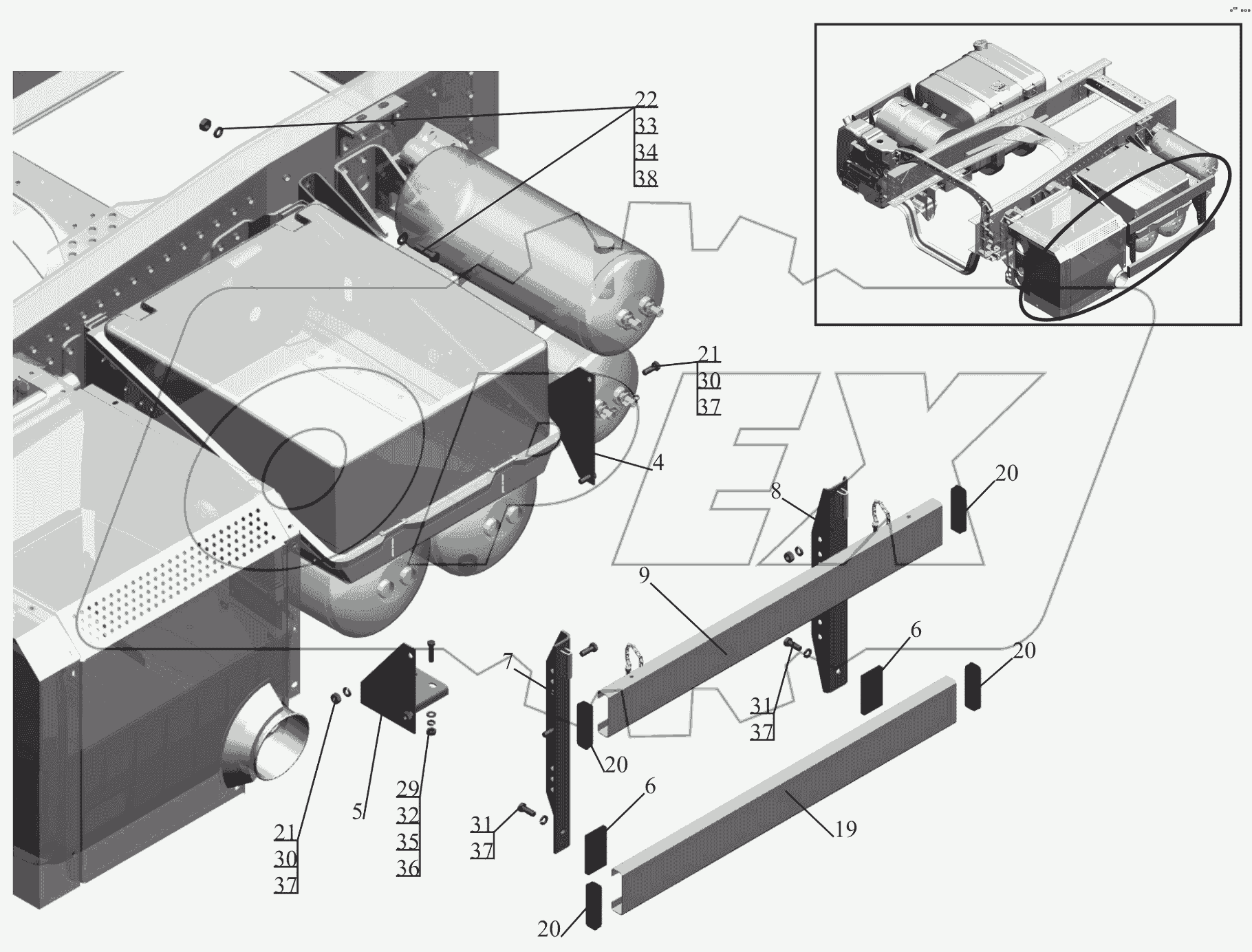 Установка бокового ограждения 650119-2800040