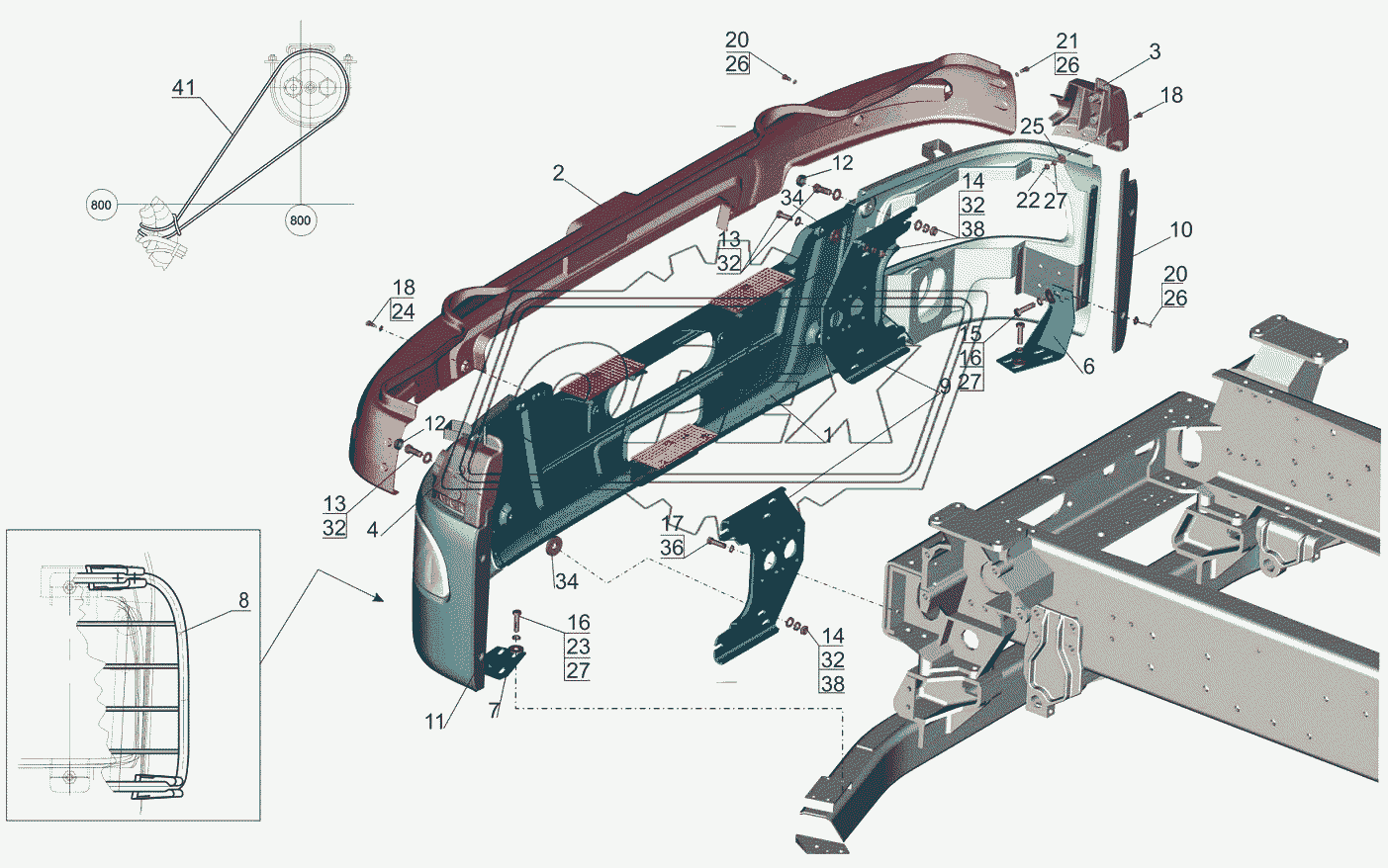 Установка переднего бампера 6516V8-2800003-000