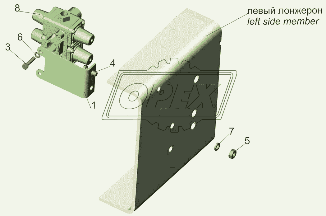 Крепление четырехконтурного клапана 6501АЗ-3515002