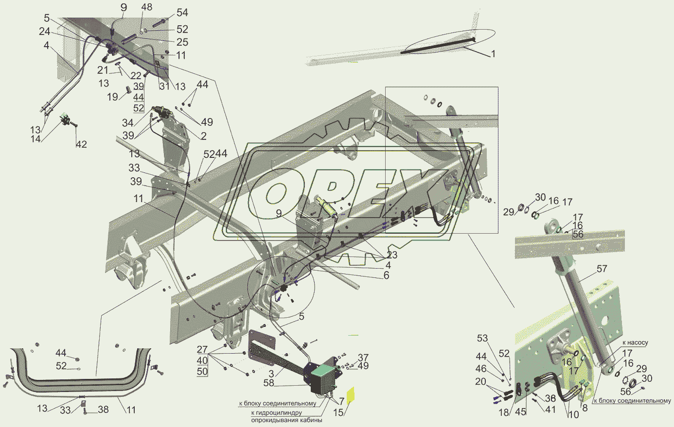 Механизм подъема кабины 6501B9-5000040-031