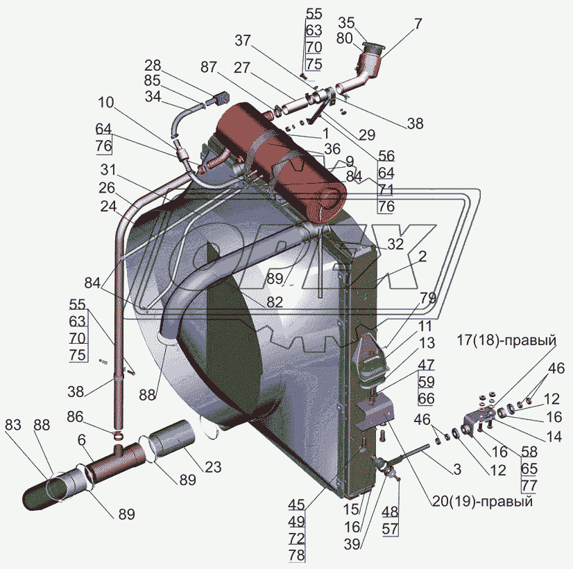 Установка системы охлаждения 5440B9-1300005-001