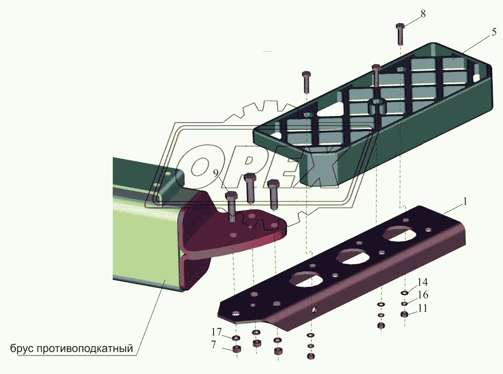 Установка нижней подножки 643019-8400016-010