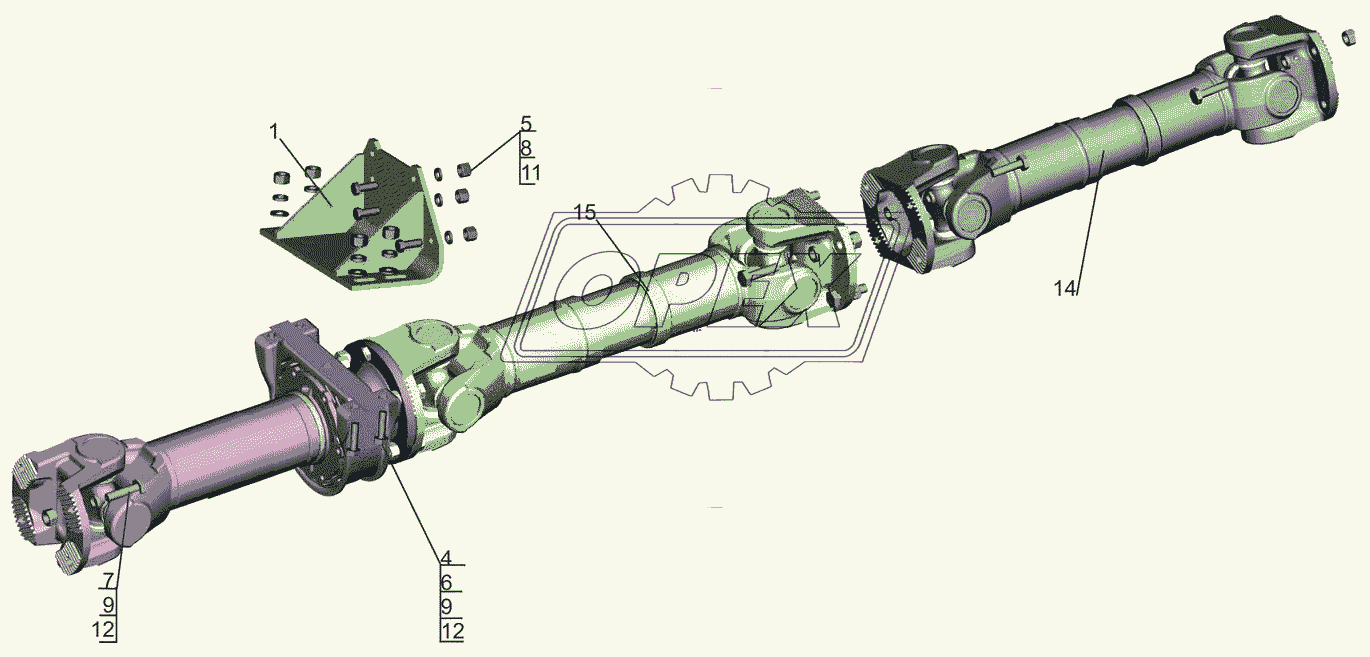 Установка карданных валов 6501B9-2200000-000