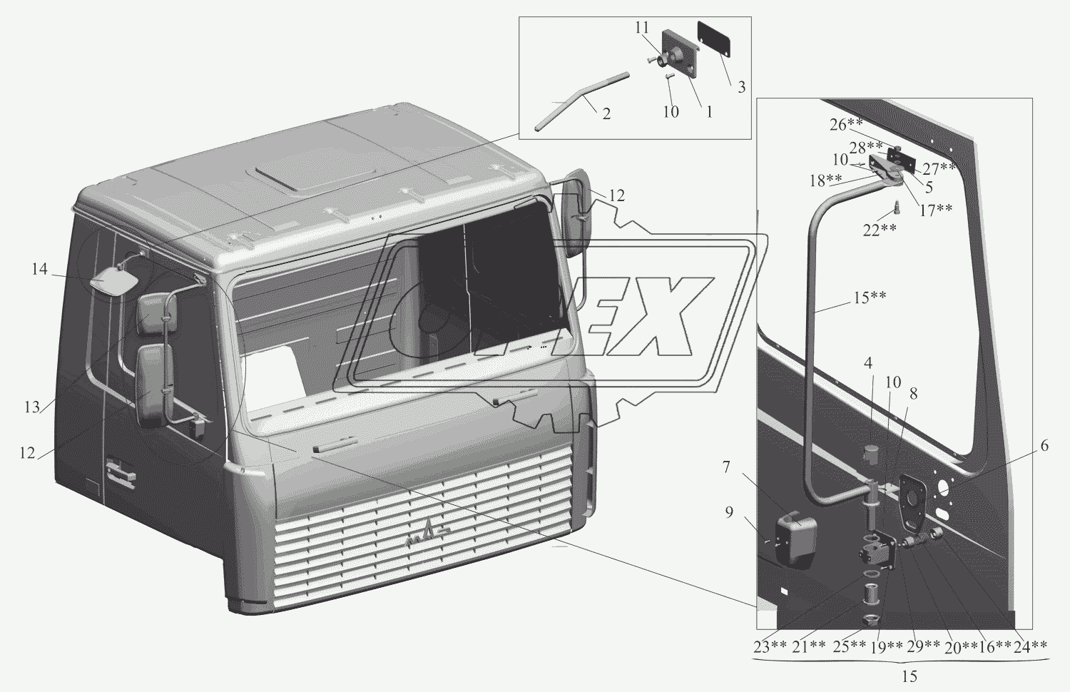 Установка зеркал 6430-8200005