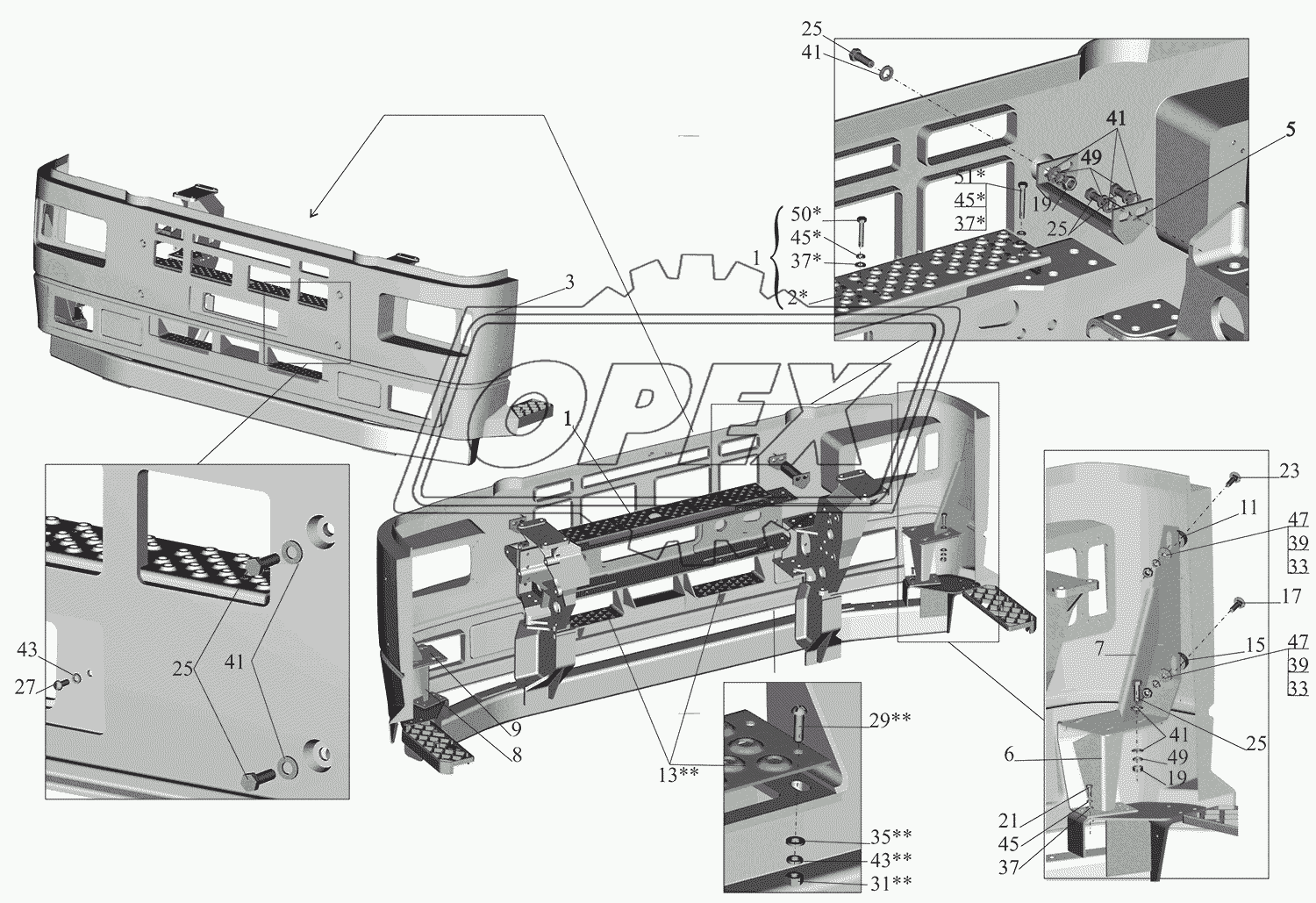 Установка бампера 651608-2803006-011