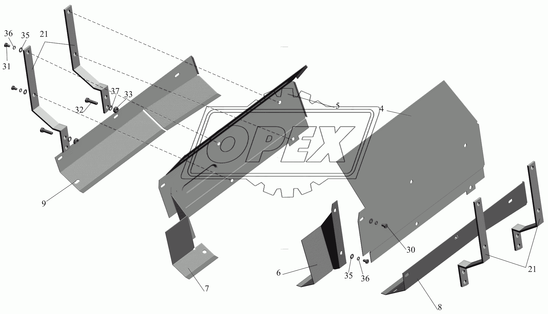 Установка шумоизоляционных экранов 555102-1016003