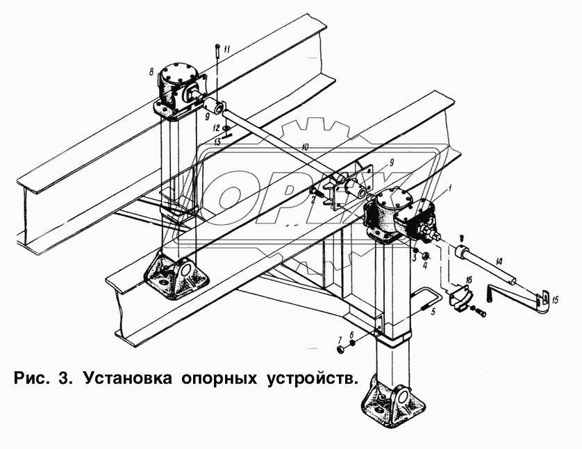 Установка опорных устройств