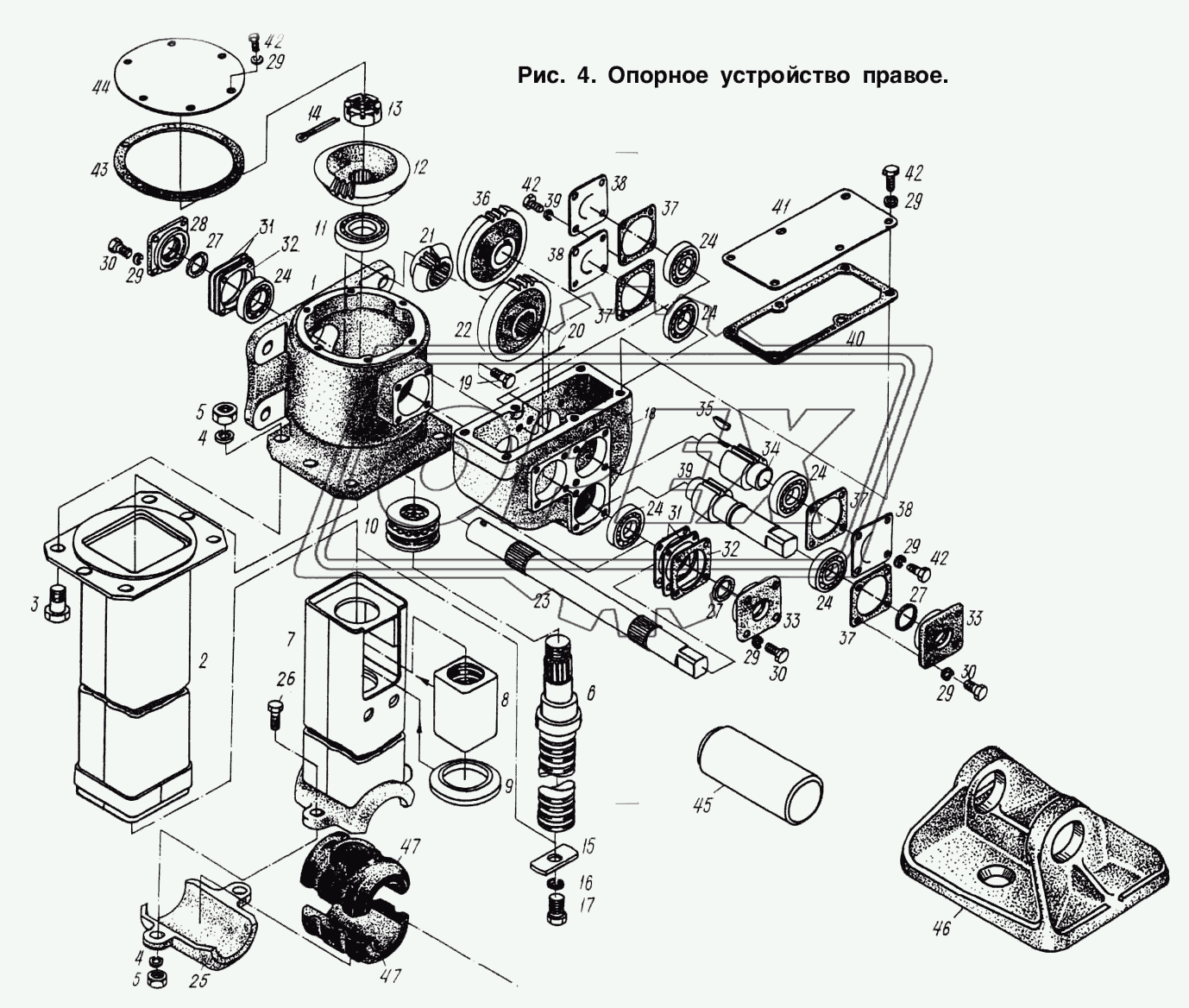 Опорное устройство правое