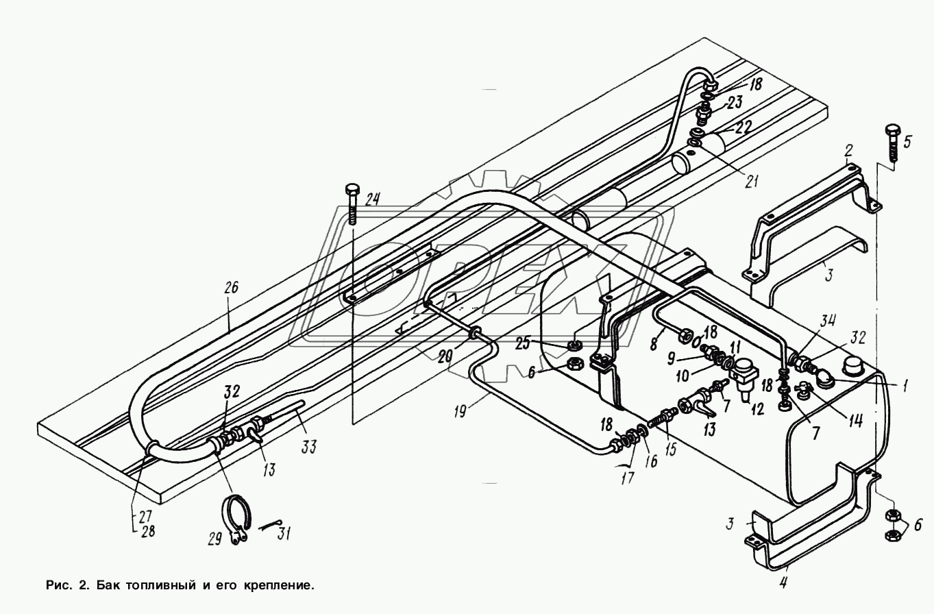 Бак топливный и его крепление