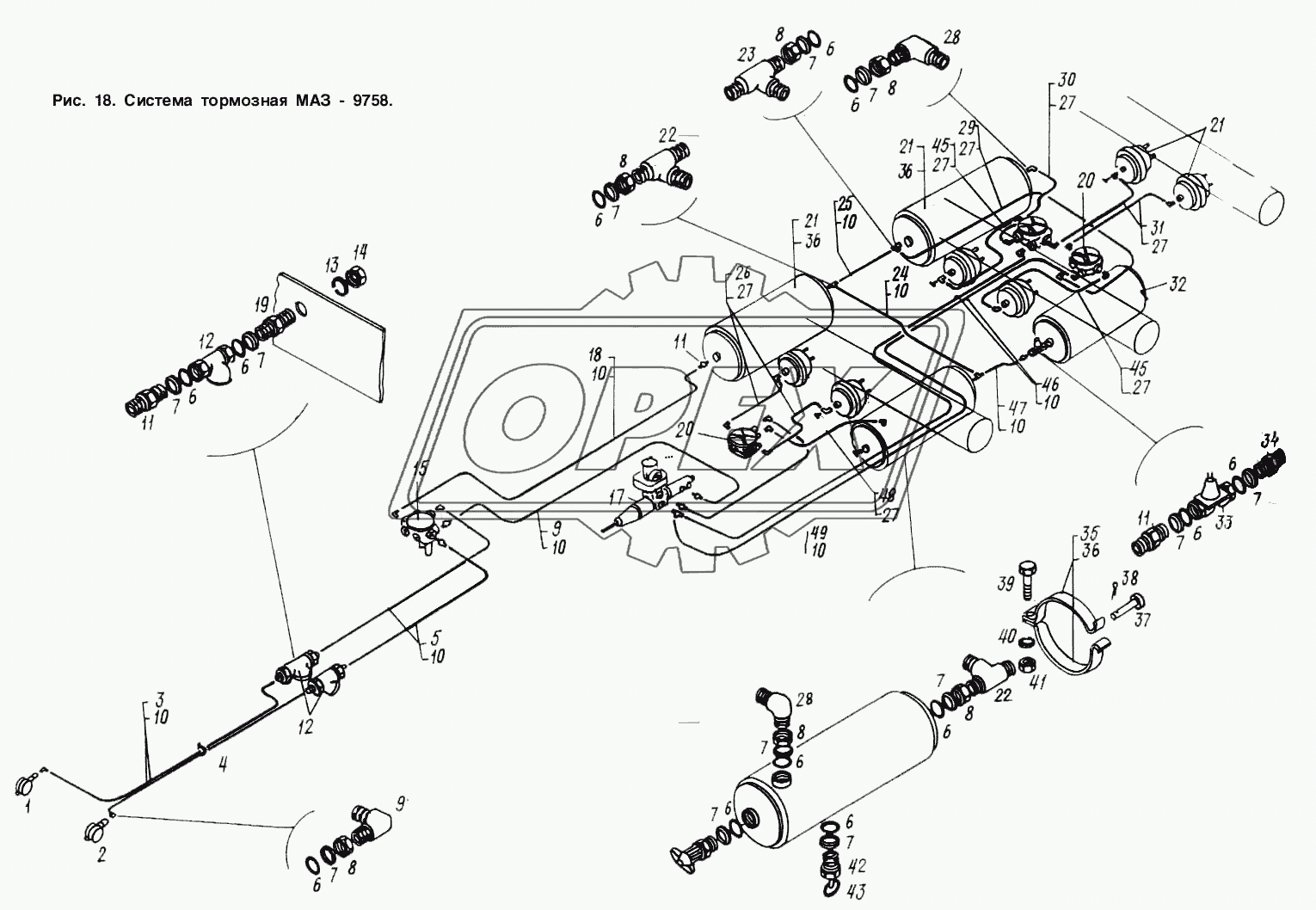 Система тормозная МАЗ 9758