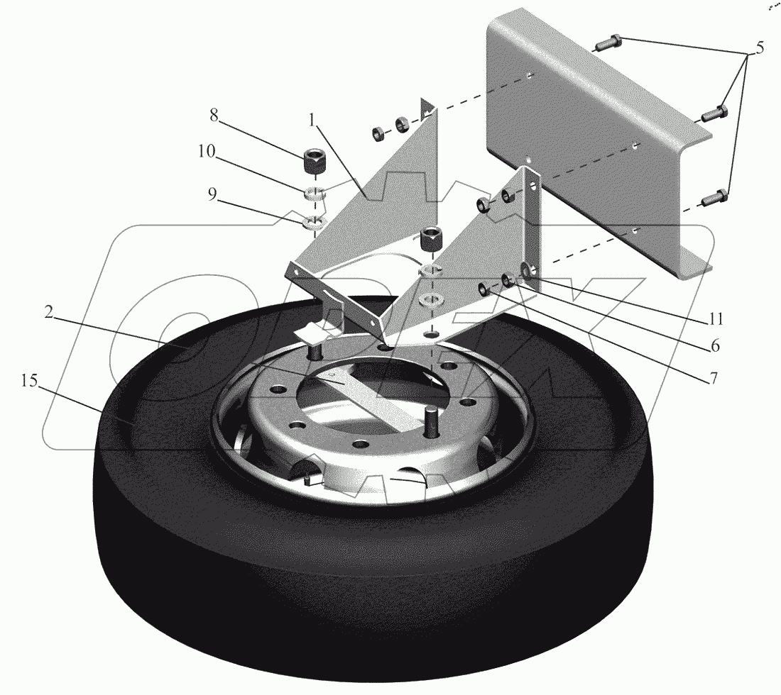  Установка запасного колеса