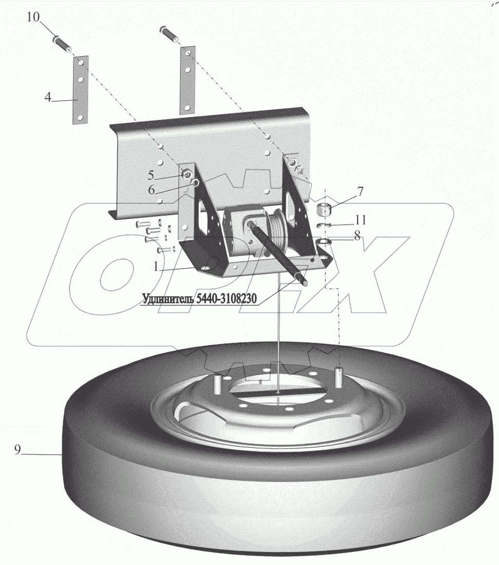  Установка запасного колеса