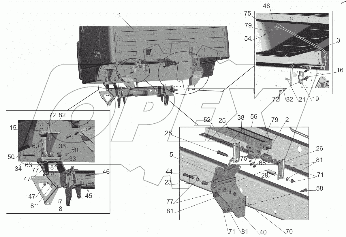  Крепление кабины к раме