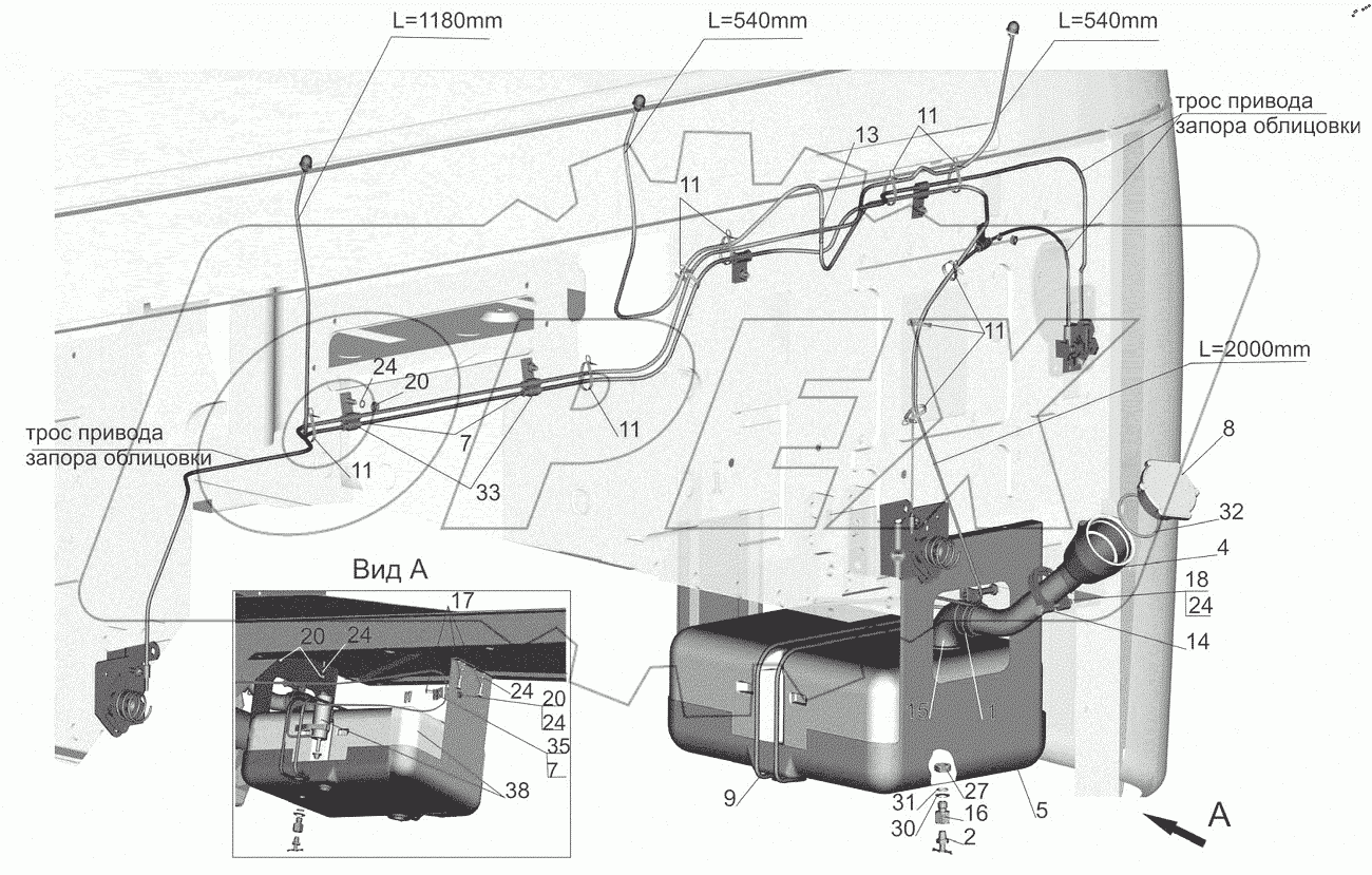  Установка омывателя 6430-5200008
