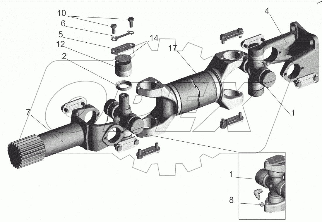  Вал карданный 4370-2201010