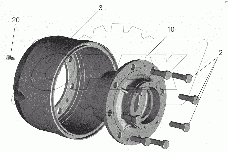  Ступица с барабаном
