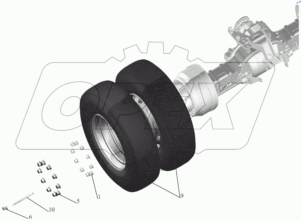  Установка задних колес