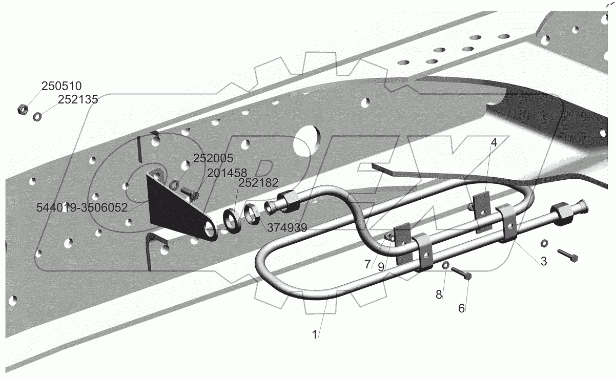  Крепление охладителя 544019-3506020