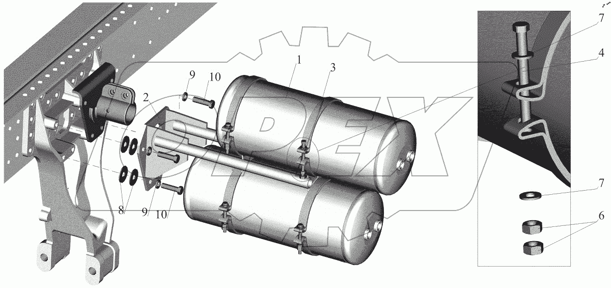  Крепление ресиверов 544018-3513007