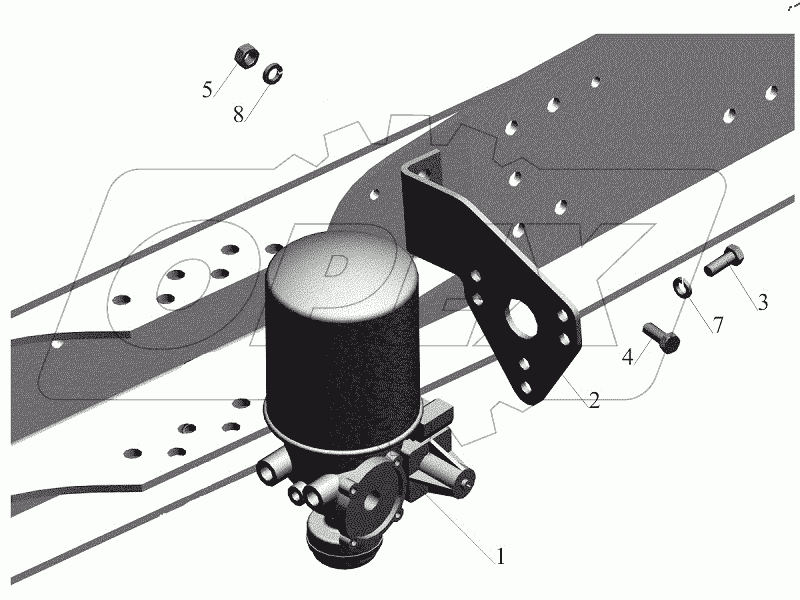  Крепление осушителя воздуха 544019-3536004