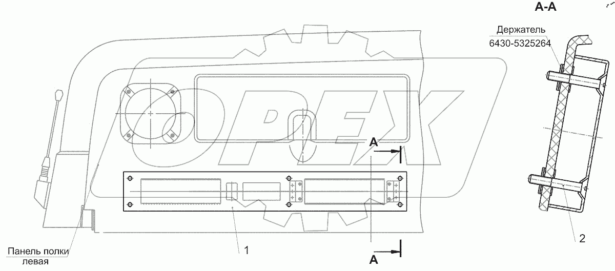  Установка панели на полке 544019-7901080