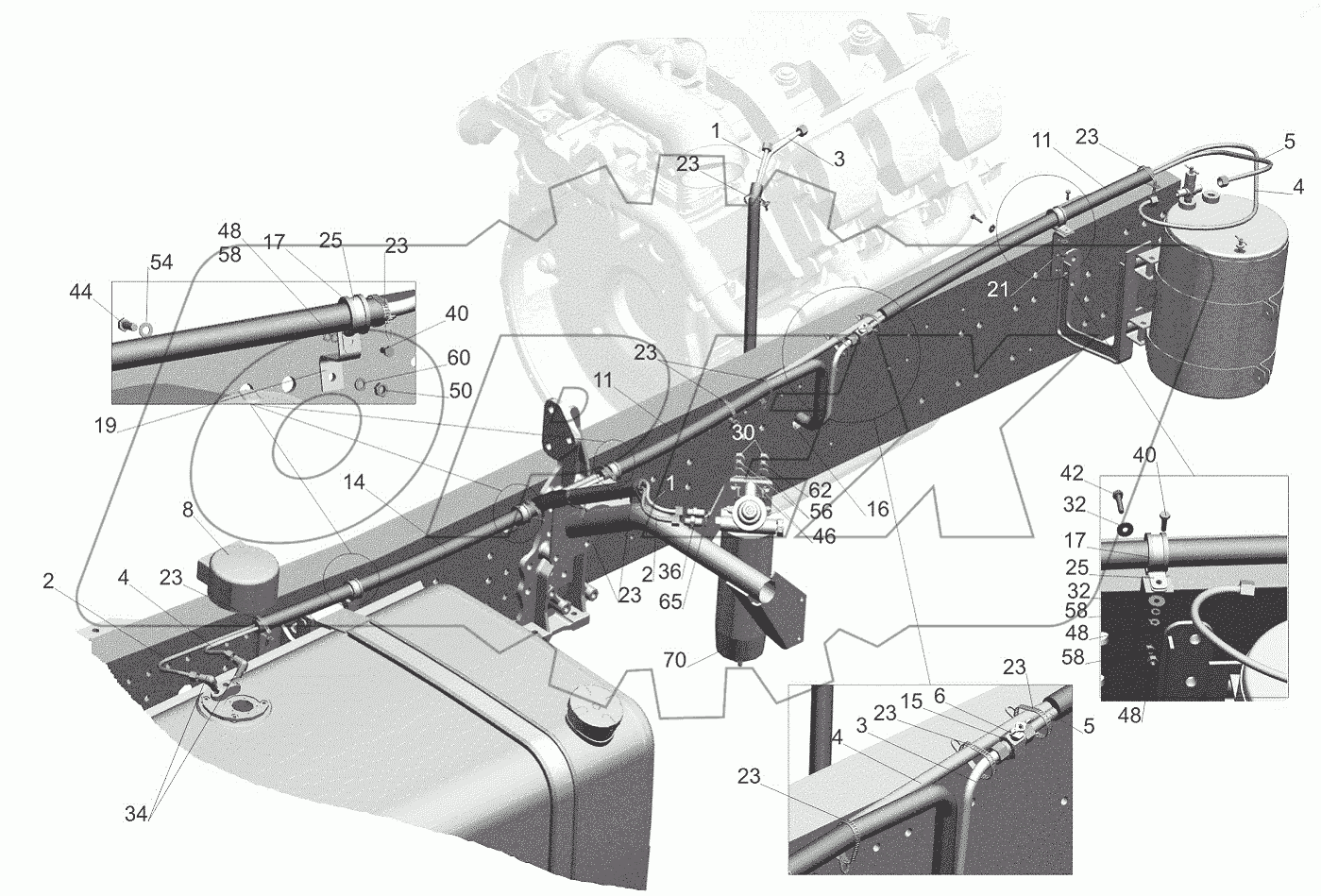  Крепление топливопроводов 544019-1104002
